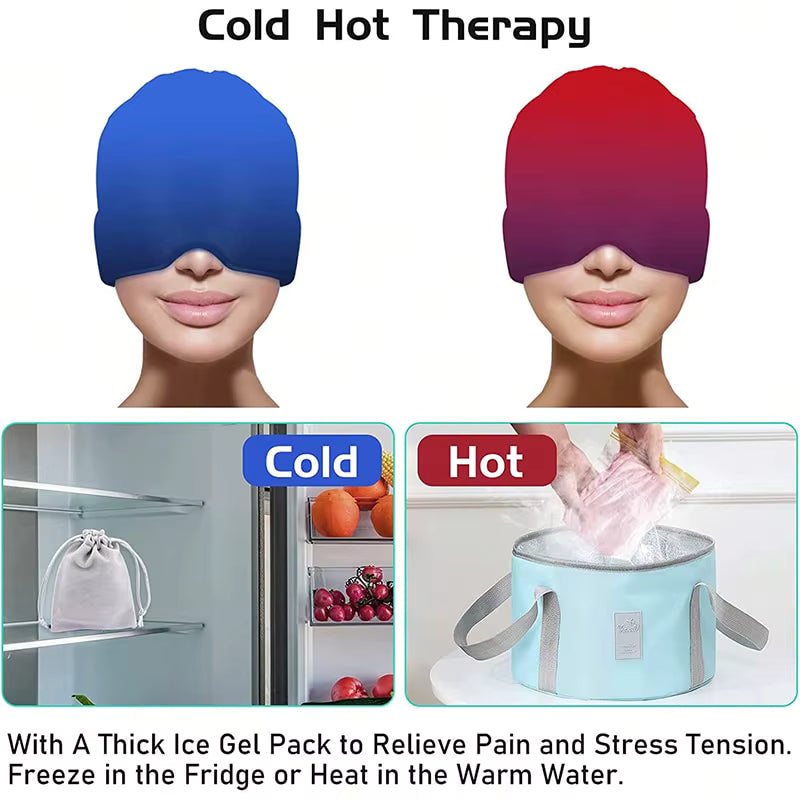 Migraine Relief Ice Cap — Instant Cold Therapy Head Wrap